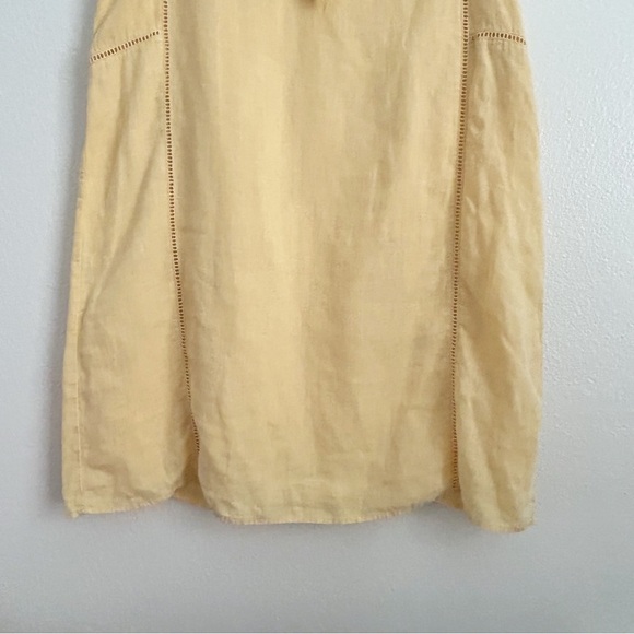 Faherty Yellow Ruffle V-Neck Dress - Picture 3 of 6